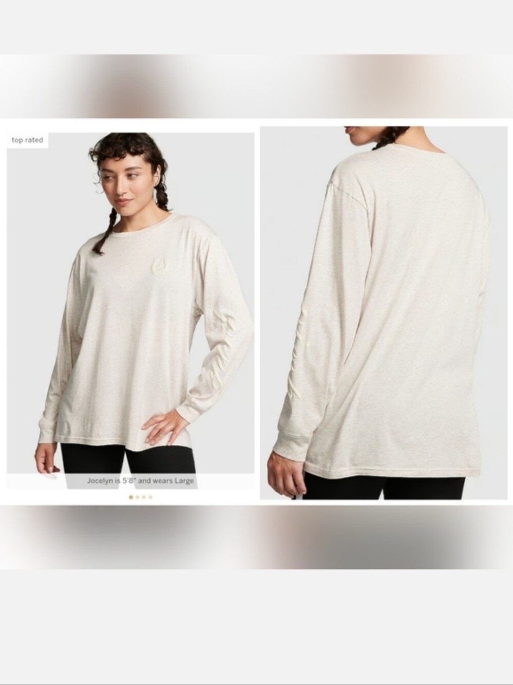 Victoria's secret pink oversized long-sleeve campus tee LARGE